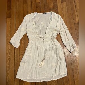 blue island Cream Knit Top with Embroidered Detail